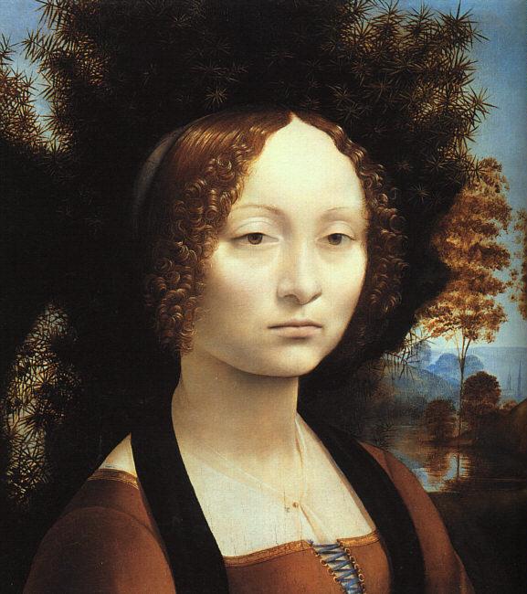  Leonardo  Da Vinci Portrait of Ginerva de'Benci oil painting picture